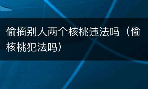 偷摘别人两个核桃违法吗（偷核桃犯法吗）
