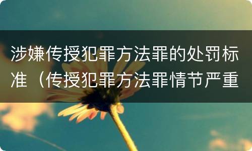涉嫌传授犯罪方法罪的处罚标准（传授犯罪方法罪情节严重的认定）