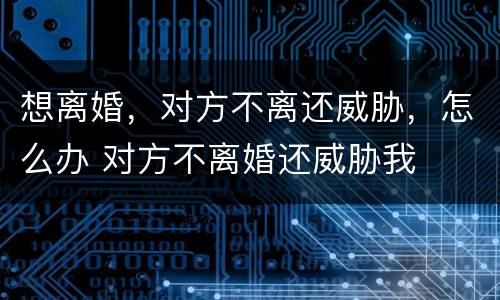 想离婚，对方不离还威胁，怎么办 对方不离婚还威胁我
