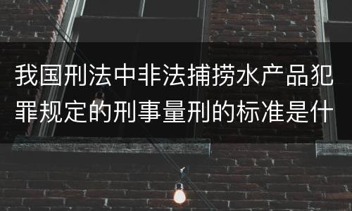 我国刑法中非法捕捞水产品犯罪规定的刑事量刑的标准是什么
