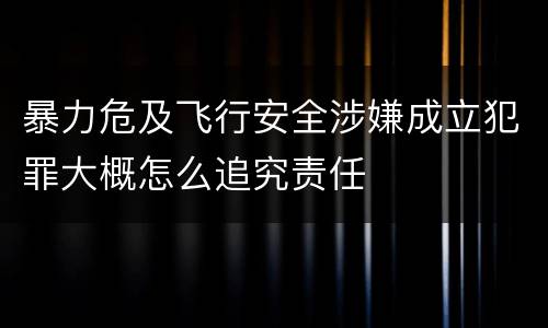 暴力危及飞行安全涉嫌成立犯罪大概怎么追究责任