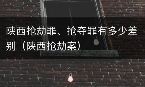 陕西抢劫罪、抢夺罪有多少差别（陕西抢劫案）