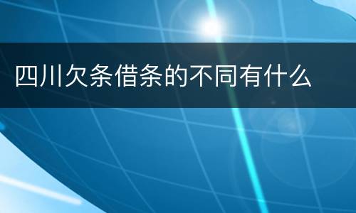 四川欠条借条的不同有什么