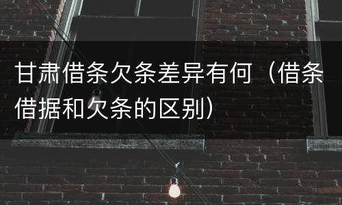 甘肃借条欠条差异有何（借条借据和欠条的区别）