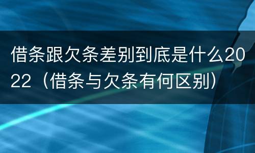 借条跟欠条差别到底是什么2022（借条与欠条有何区别）