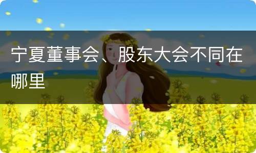 宁夏董事会、股东大会不同在哪里
