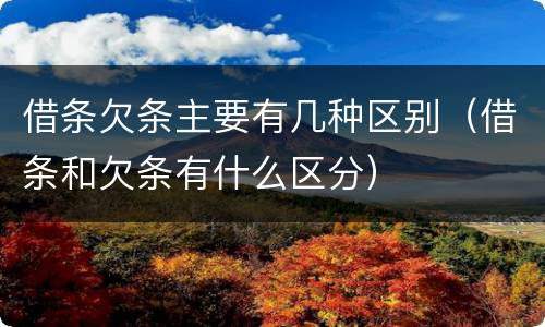 借条欠条主要有几种区别（借条和欠条有什么区分）