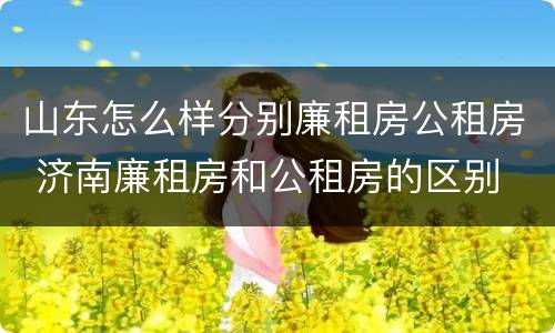 山东怎么样分别廉租房公租房 济南廉租房和公租房的区别