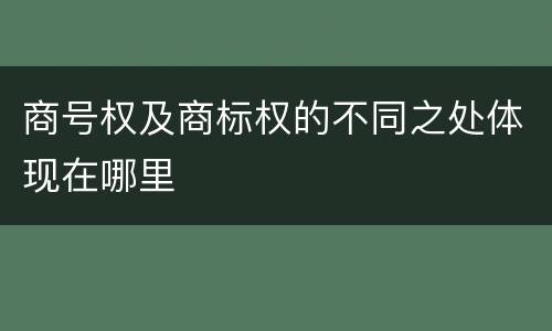 商号权及商标权的不同之处体现在哪里