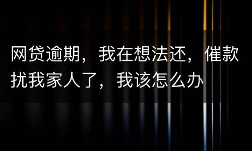 网贷逾期，我在想法还，催款扰我家人了，我该怎么办