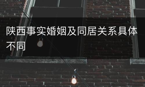 陕西事实婚姻及同居关系具体不同