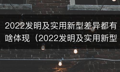 2022发明及实用新型差异都有啥体现（2022发明及实用新型差异都有啥体现呢）