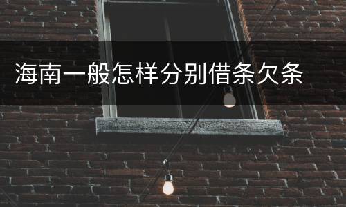 海南一般怎样分别借条欠条