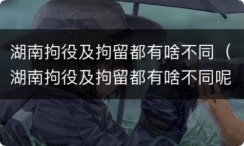 湖南拘役及拘留都有啥不同（湖南拘役及拘留都有啥不同呢）