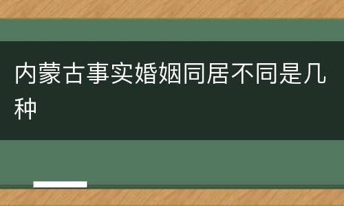 内蒙古事实婚姻同居不同是几种