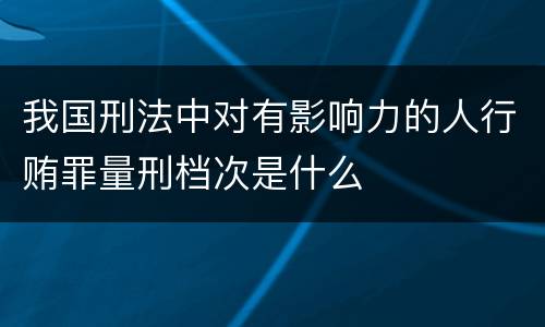 我国刑法中对有影响力的人行贿罪量刑档次是什么