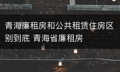 青海廉租房和公共租赁住房区别到底 青海省廉租房