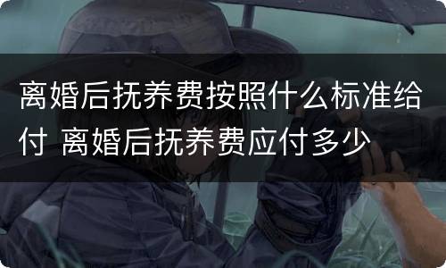 离婚后抚养费按照什么标准给付 离婚后抚养费应付多少