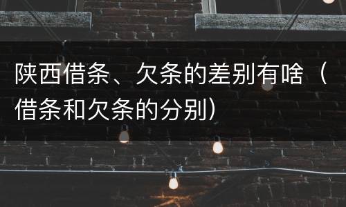 陕西借条、欠条的差别有啥（借条和欠条的分别）