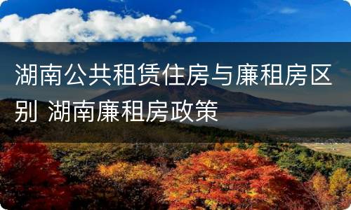 湖南公共租赁住房与廉租房区别 湖南廉租房政策