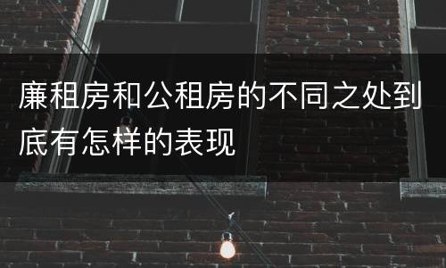 廉租房和公租房的不同之处到底有怎样的表现