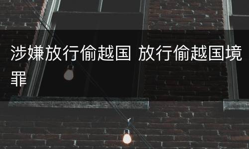 涉嫌放行偷越国 放行偷越国境罪