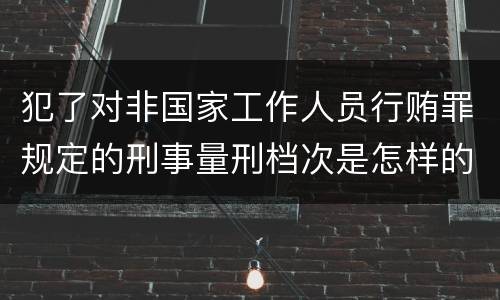 犯了对非国家工作人员行贿罪规定的刑事量刑档次是怎样的