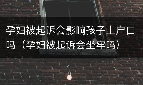 孕妇被起诉会影响孩子上户口吗（孕妇被起诉会坐牢吗）