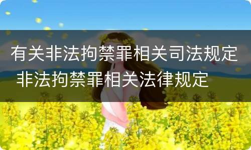 有关非法拘禁罪相关司法规定 非法拘禁罪相关法律规定