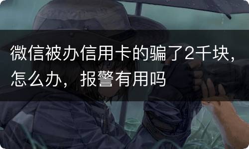 微信被办信用卡的骗了2千块，怎么办，报警有用吗