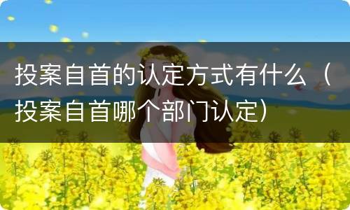 投案自首的认定方式有什么（投案自首哪个部门认定）