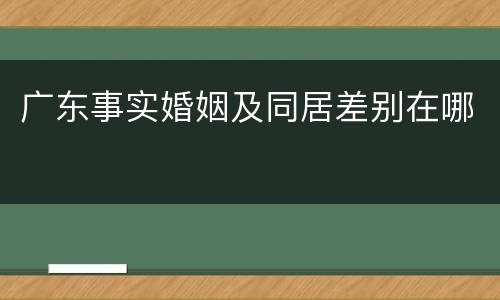 广东事实婚姻及同居差别在哪