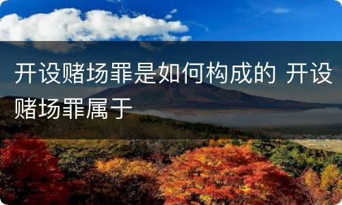 开设赌场罪是如何构成的 开设赌场罪属于