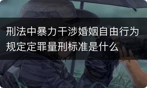 刑法中暴力干涉婚姻自由行为规定定罪量刑标准是什么