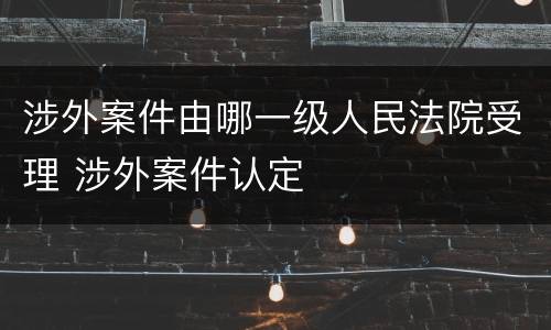 涉外案件由哪一级人民法院受理 涉外案件认定
