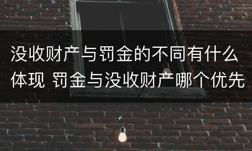 没收财产与罚金的不同有什么体现 罚金与没收财产哪个优先