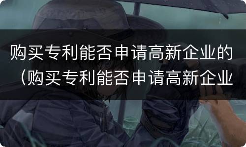 购买专利能否申请高新企业的（购买专利能否申请高新企业的发票）