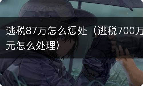 逃税87万怎么惩处（逃税700万元怎么处理）