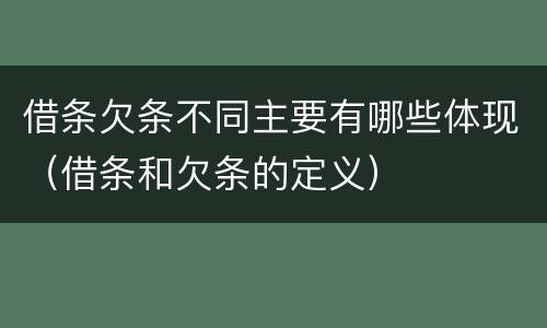 借条欠条不同主要有哪些体现（借条和欠条的定义）