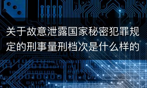 关于故意泄露国家秘密犯罪规定的刑事量刑档次是什么样的