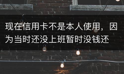 现在信用卡不是本人使用，因为当时还没上班暂时没钱还