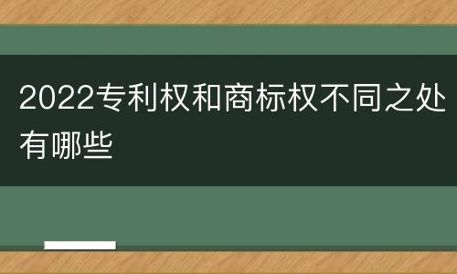 2022专利权和商标权不同之处有哪些