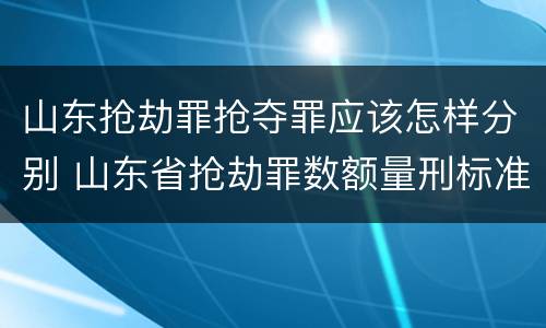 山东抢劫罪抢夺罪应该怎样分别 山东省抢劫罪数额量刑标准
