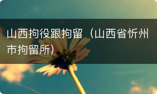 山西拘役跟拘留（山西省忻州市拘留所）