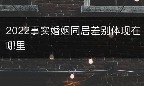 2022事实婚姻同居差别体现在哪里