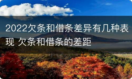 2022欠条和借条差异有几种表现 欠条和借条的差距