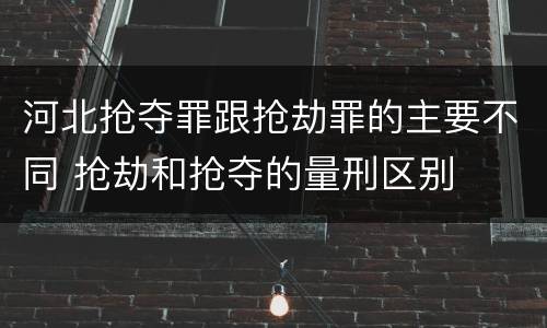 河北抢夺罪跟抢劫罪的主要不同 抢劫和抢夺的量刑区别