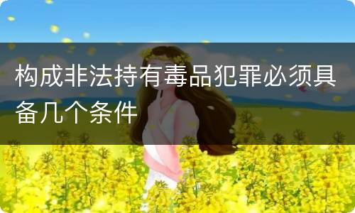 构成非法持有毒品犯罪必须具备几个条件