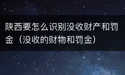陕西要怎么识别没收财产和罚金（没收的财物和罚金）