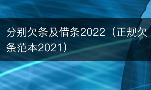 分别欠条及借条2022（正规欠条范本2021）